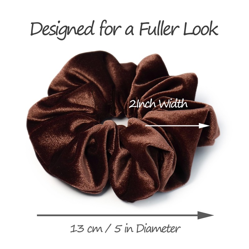 JCLIFE Large Velvet Hair Scrunchie, 5 Inch Elastic Hair Tie