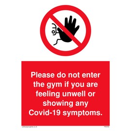 5 Stück – Bitte nicht in das Fitnessstudio eingeben, wenn Sie sich unwohl fühlen oder Covid-19 Symptome zeigen.