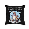 Snowball fight Expert on duty Funny Winter Adventures Throw Pillow,