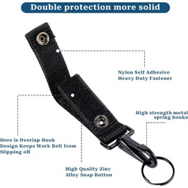MAYMII·HOME 2 Pack Heavy Duty Tactical Belt Keeper Key Holder for 2" and 2¼" Wide Belt, Strong Metal Police Key Clip Keychain, Military Molle Hook,Police Military Equipment Accessories