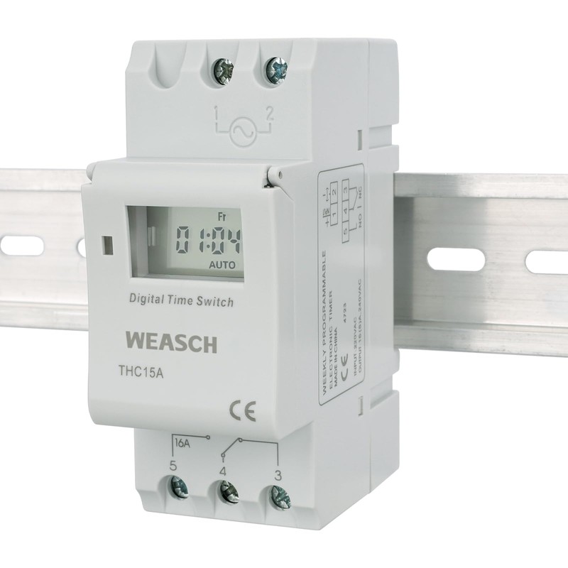 Weasch Timer Switch, THC15A, AC 220-240V 16Amp, Digital LCD Power