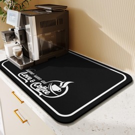 Coffee Bar Mat Rubber Dish Drying Mat For Kitchen Counter Coffee Mat for Home Bar Gift Kitchen Mat Coffee Bar Accessories Decorative Coffee Shop Chocolate Dish Drying Pad 23.5x15.5in