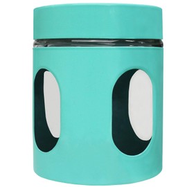 Blue Donuts 21 Oz Glass Jars with Airtight Lids - Glass Kitchen Canisters, Airtight Food Storage Containers for Pantry, 621 ML Clear Jars, Turquoise
