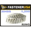 7/8" Ring 304SS Coil Roofing Nails 1,200ct