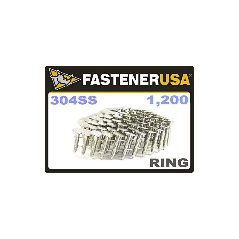 7/8" Ring 304SS Coil Roofing Nails 1,200ct