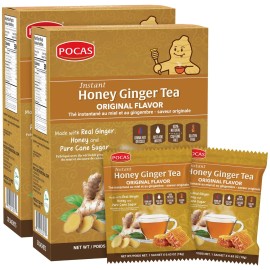 Pocas (40 Bags) Pocas Instant Ginger Honey Tea 18g/0.63oz (Honey Ginger Original)