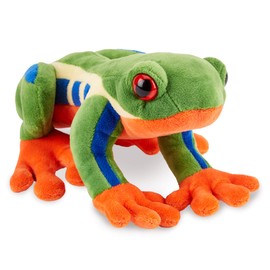 Zappi Co 100% Recycled Plush Tree Frog Toy (21cm Length) Stuffed Soft Cuddly Eco Friendly Animals Collection for Newborns – Lifelike & Realistic
