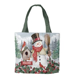 Briarwood Lane Jolly Snowman Welcome Winter Tote 15" x 14" x 7"
