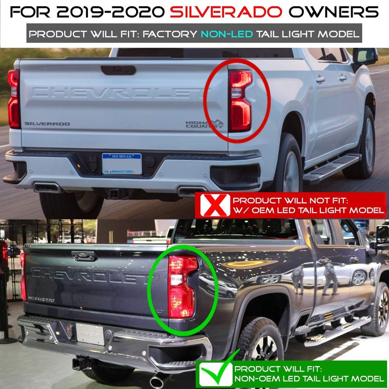 ACANII - For [Incandescent Model] 2019-2023 Chevy Silverado 1500 Factory