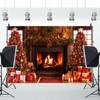 ZJRBJB 10x8ft Christmas Fireplace Photography Backdrop Rustic Fireplace Wooden House