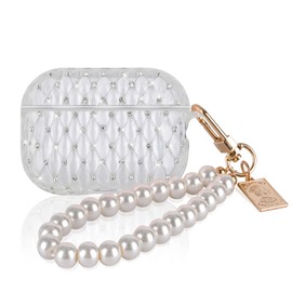 DiyGody Elegant Protective Case for Airpods Pro 2nd Generation, Glitter Diamond Case with Pearl Keyring for Women, Shockproof TPU Non-Slip Scratch-Resistant Ultra Thin Case for AirPods Pro 2 2022