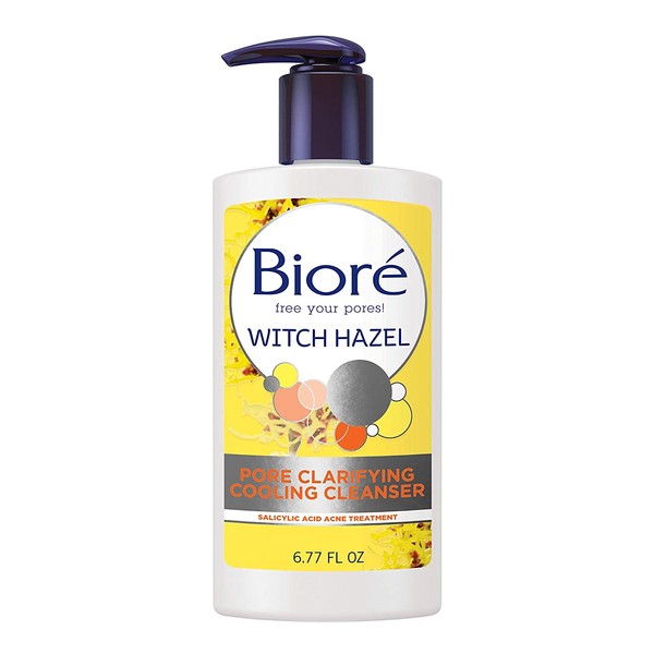 Bioré Witch Hazel Pore Clarifying Acne Face Wash, Exfoliating Facial