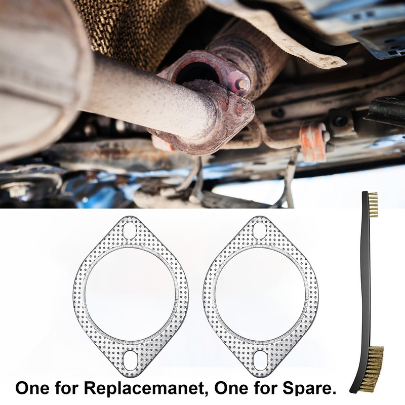 Strongthium 2 Pcs 3 Inch Exhaust Gasket 3-Bolt 77mm Muffler