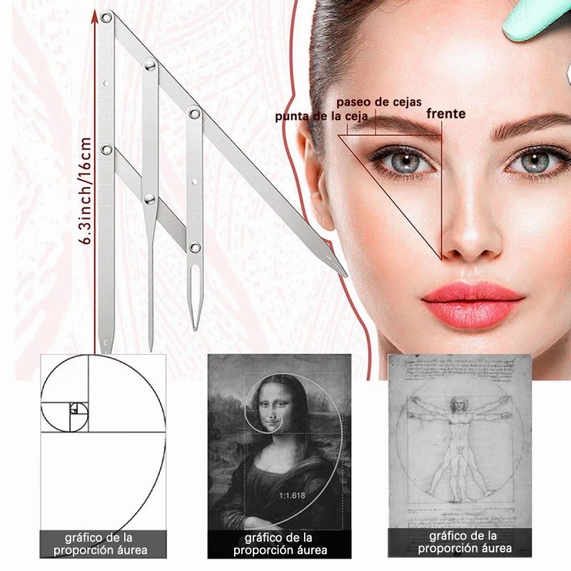Gomia Regla Divisora Microblading Compas Diseño De Cejas Perfectas