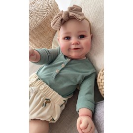 TERABITHIA 20 Inches Lifelike Premie Baby Size Reborn Baby Doll with Soft Weighted Body Feel Real Sweet Smiling Realistic Newborn Girl Doll, A Moment in My Arms, Forever in My Heart