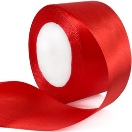 Tenn Well Red Satin Ribbon, 72.2 Feet x 1.89 Inch Double Faced Satin Ribbon for Crafts Gift Wrapping Christmas Decorations