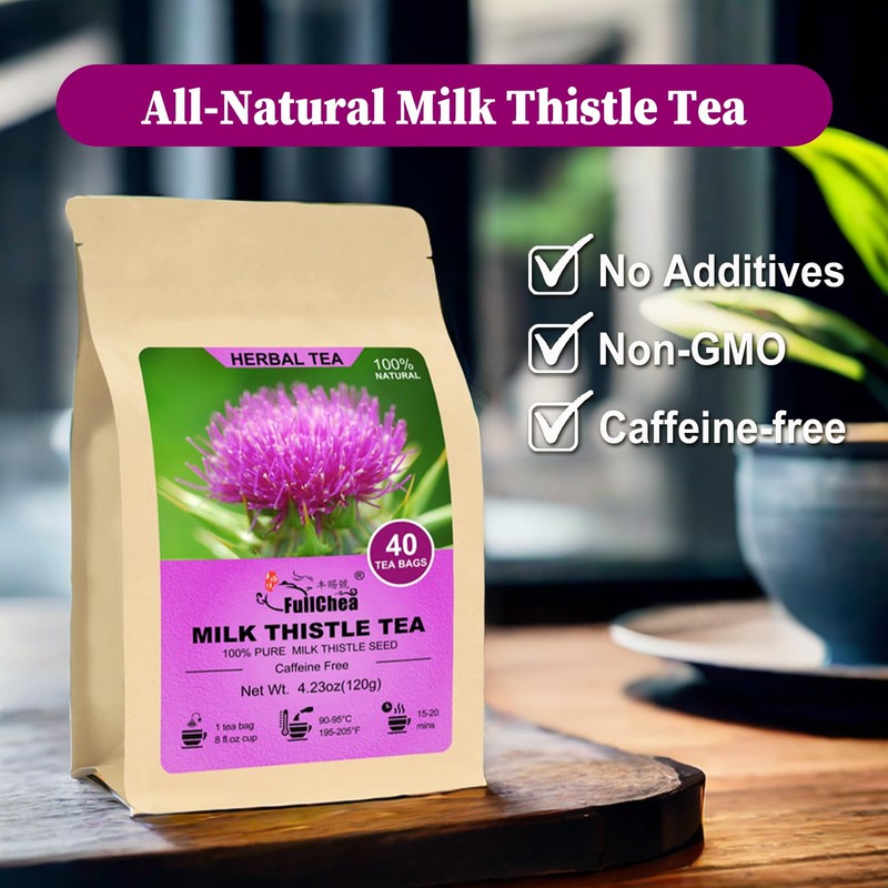 FullChea - Milk Thistle Tea Bags, 100 Count - Natural