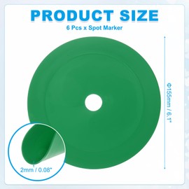 PATIKIL 6 Inch Flat Cones,6 Pcs Spot Markers Small Flat Soccer Training Cones for Football Basketball Agility Practice Sports Training Equipment, Green