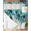 Peacock Feathers No Hook Shower Curtain with Snap in Liner