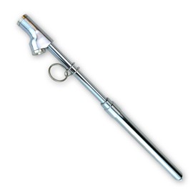 Haltec GA-155S-RCL-HD Recalibratable Dual Foot Truck Service Straight On and 30 Degree Angled Chrome Tire Air Gauge. Measures 10-150 PSI in 2 PSI Increments with Metal Indicator Bar.