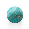 1 x Round Coaster - Turquoise Marble Gold Glitter Ooze