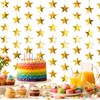 105 Feet Gold Star Garland, 8 Strands Glitter Stars Hanging