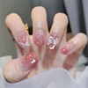 24pcs/set Fake Nails French Tips Acrylic Glitter False Nails Press