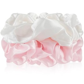 Silk Hair Scrunchies - 100% Mulberry Silk hair ties Elastic Satin Ponytail Holders No Damage Thick/Thin Hair Accessories for Women and Girls（Big/midlle/SMALL）