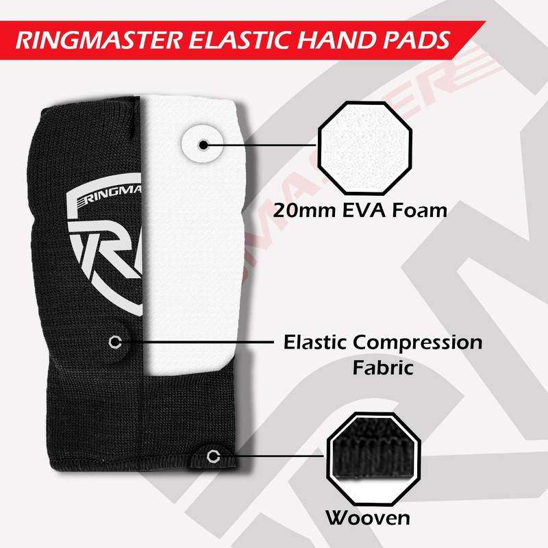 RingMaster Sports Kids Elastic Hand Pads Slip on Mitts Martial