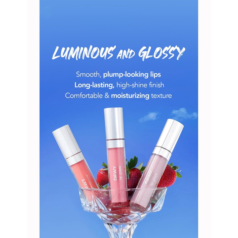 Flormar Dewy Lip Glaze - Shiny Lip Gloss with Moisturising