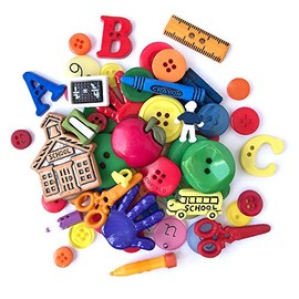 Buttons Galore and More Collection Round Novelty Buttons & Embellishments Based on Variety of Themes, Holidays and Seasons for DIY Crafts, Scrapbooking, Sewing, Cardmaking and Other Projects – 50 Pcs