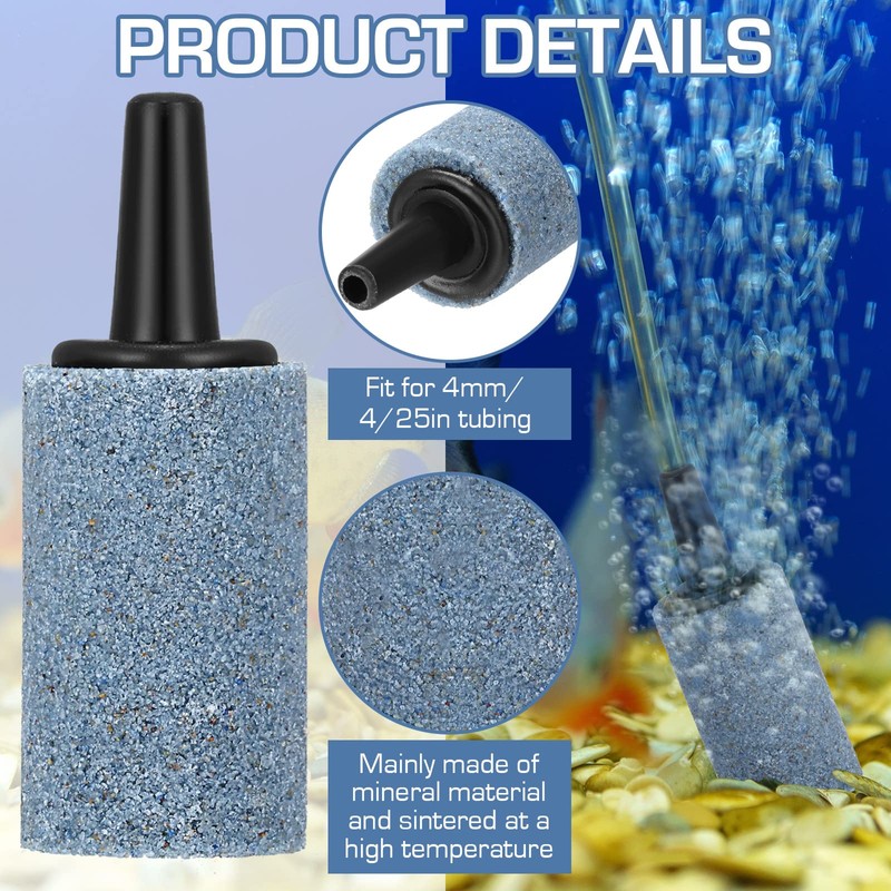 Irenare 100 Pieces 1 Inch Air Stone Cylinder Air Pump