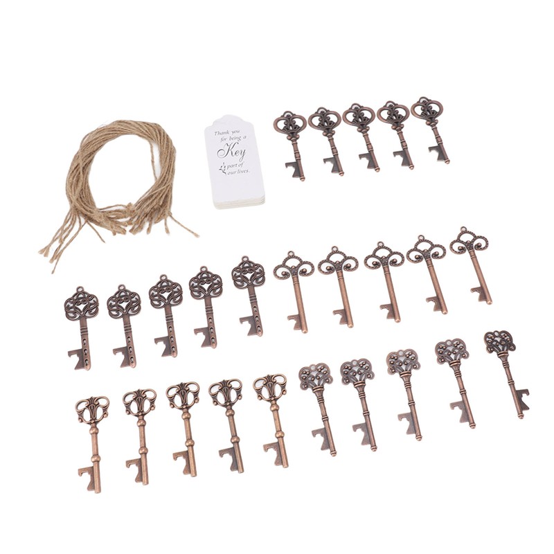 25pcs Bottle Opener Retro Metal Key Bottle Opener with Tag