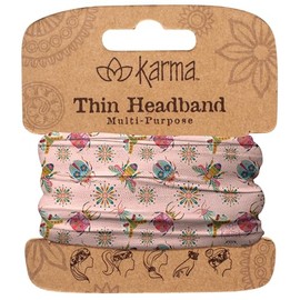 Karma Bugs Headband for Women - Thin - Fabric Headband and Stretchy Hair Scarf