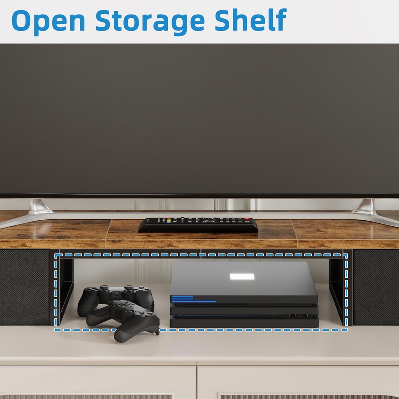 YAOHUOO 45" Large TV Riser with Fabric Drawers for 32-60