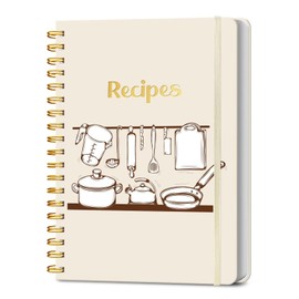 LuBudingJoy Blank Recipe Book to Write in Your Own Recipes. Sprial Hardcover Blank Cookbook, Recipe Journal Hold 150 Recipes(Pearl White)
