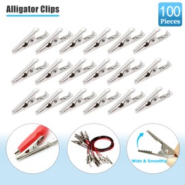 AVERZELLA 100 Pack Mini Clamps Alligator Clips for Crafts & Electrical, Small Metal Clips for Joints 35 mm Alligator Clamp for Crafting, Gator Clips Clamps Bulk for Crafts Holding (Silver）
