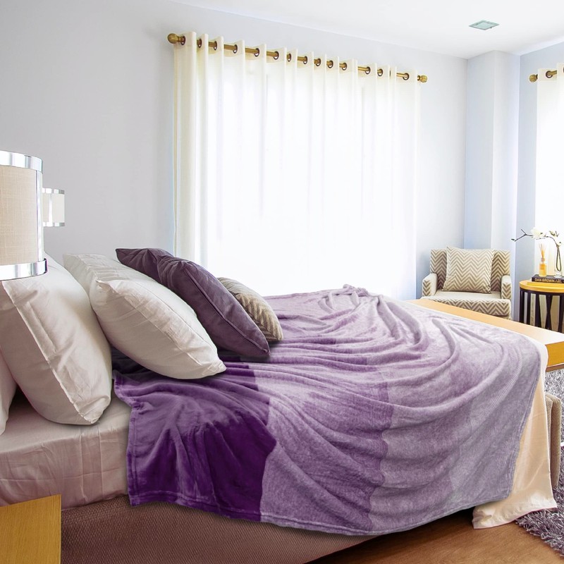 Premium Flannel Fleece Gradient Throw Blanket by Super Soft, Cosy,