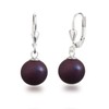 Schöner-SD Pearl Drop Earrings 925 Silver 10 mm, Silver, Berry