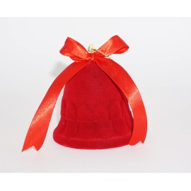 Mini Nativity scene in the shape of a velvety Bell and silver plated Nativity. Original collectible miniature Holy Family, Ox and Donkey nativity scene. Christmas idea gift. 2,55 x 2,36 in