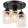 Ymlii 3-Lights Semi Flush Mount Ceiling Light Fixture,Matte Black Kitchen