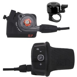 Sturmey Archer SRAM S7 Bicycle Gear Shift Lever Set Right Click Box 7 Gears 1700 mm with Bicycle Bell