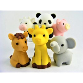 Iwako Zoo Animal Erasers Set 6 Pcs Japan