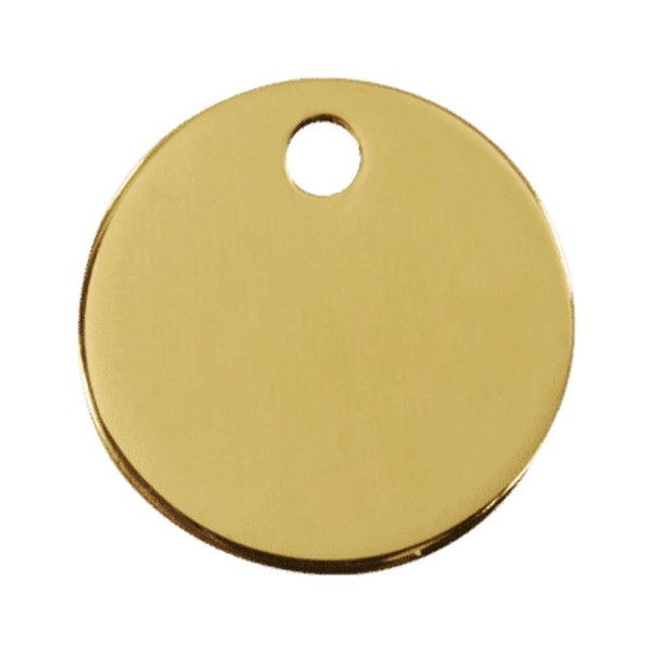 Red Dingo Brass Pet ID Tag (Circle, Medium)