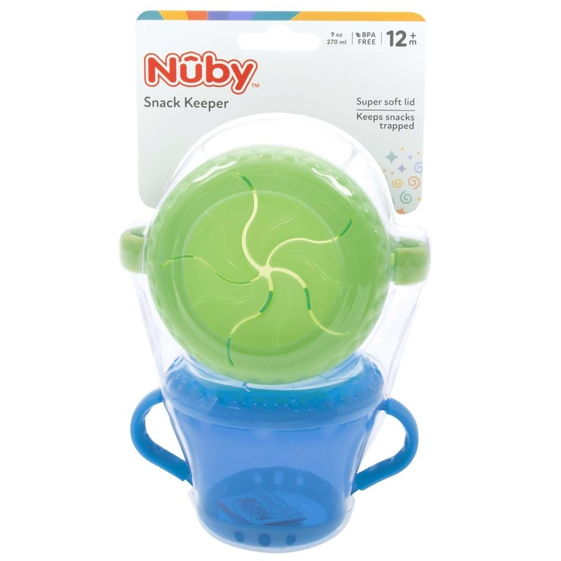 Nuby 2-Pack Snack Keepers, Blue and Green