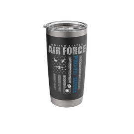Proud Air Force Sister Of The US Air Force USA Flag Stainless Steel Insulated Tumbler
