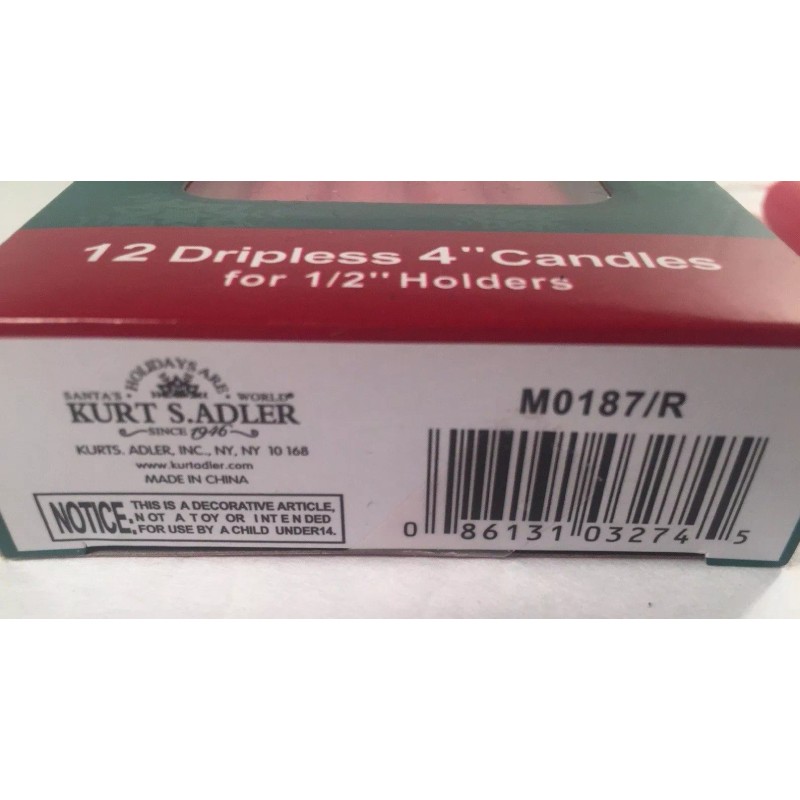Kurt Adler 12 RED 1/2" Angel Chimes DRIPLESS 4" Short