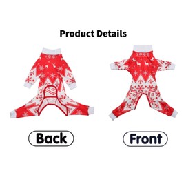 Xqpetlihai Christmas Dog Clothes Dog Onesie Surgery Recovery Suit Dog Pajamas for Large and Medium Dog (XL,CH)