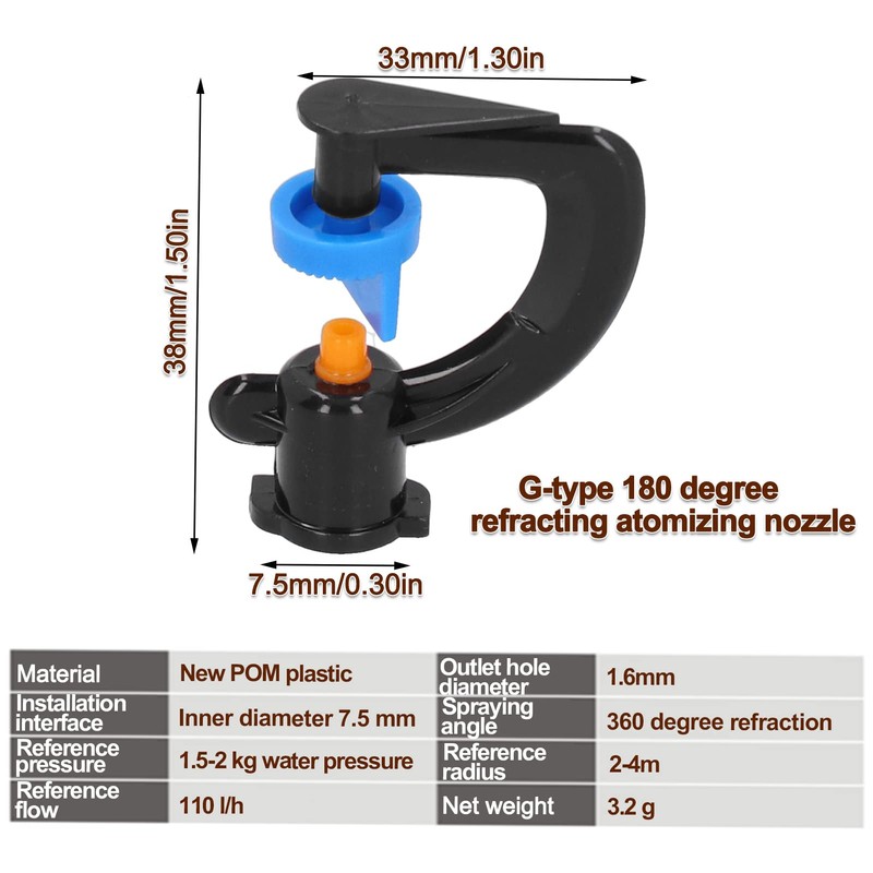 OUKENS Sprinkler Heads, 30-Piece ABS Material G Type 180 Degree