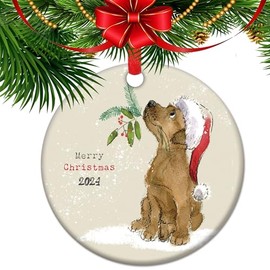 Cute Dog Christmas Ornament 2024, Christmas Keepsake for Friends Child, Xmas Tree Decoration